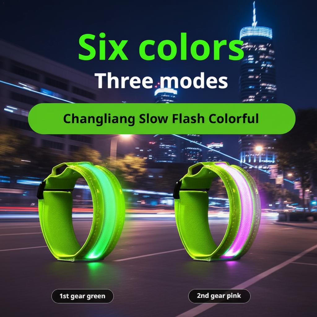 Cycling Visibility Gear - Brassard réfléchissant LED, sangle de sécurité,