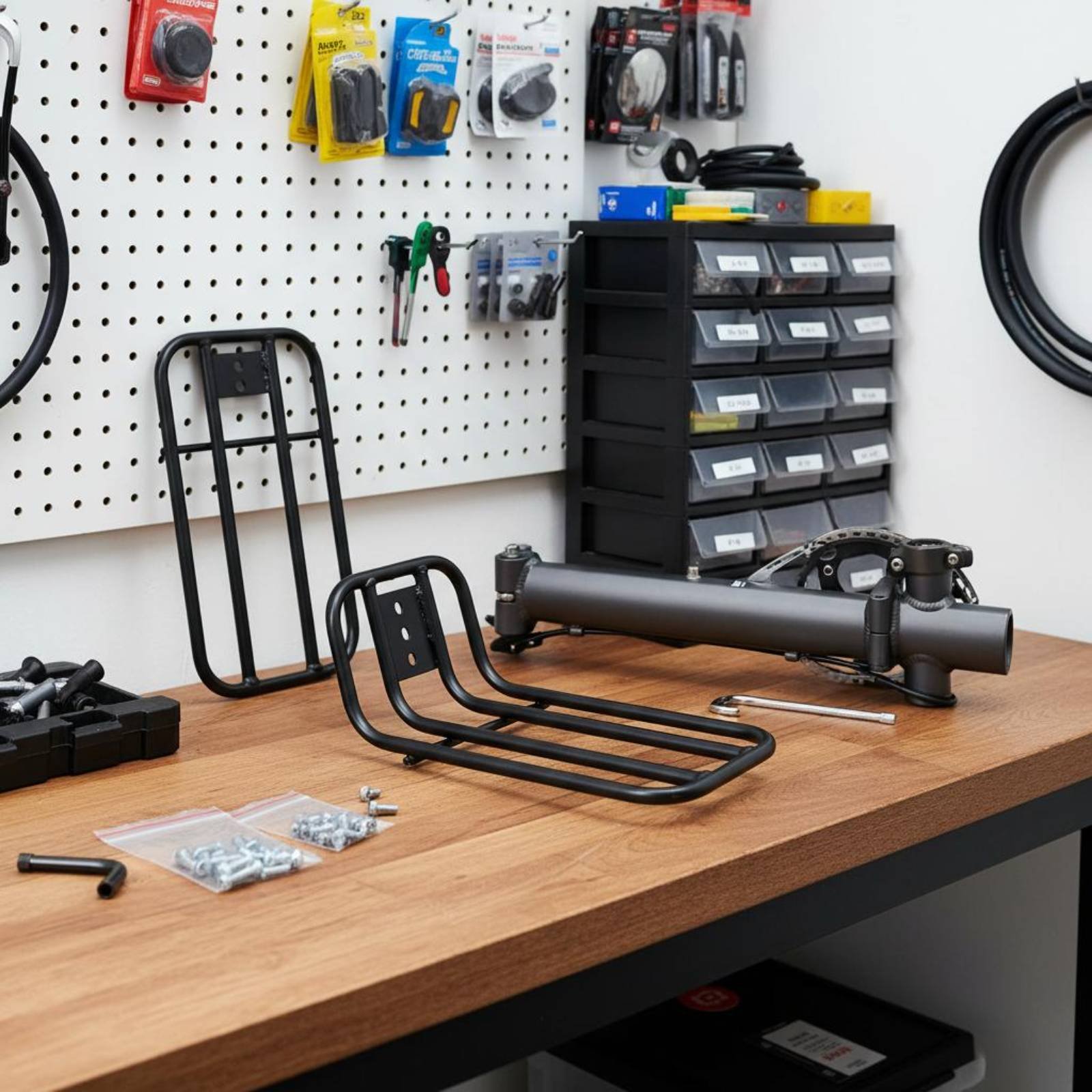 Bike Cargo Rack - Porte-bagages avant pliable pour vélo, construction