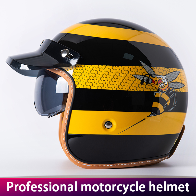 Yellow Cycling Gear - Nouveau casque de moto rétro abeille