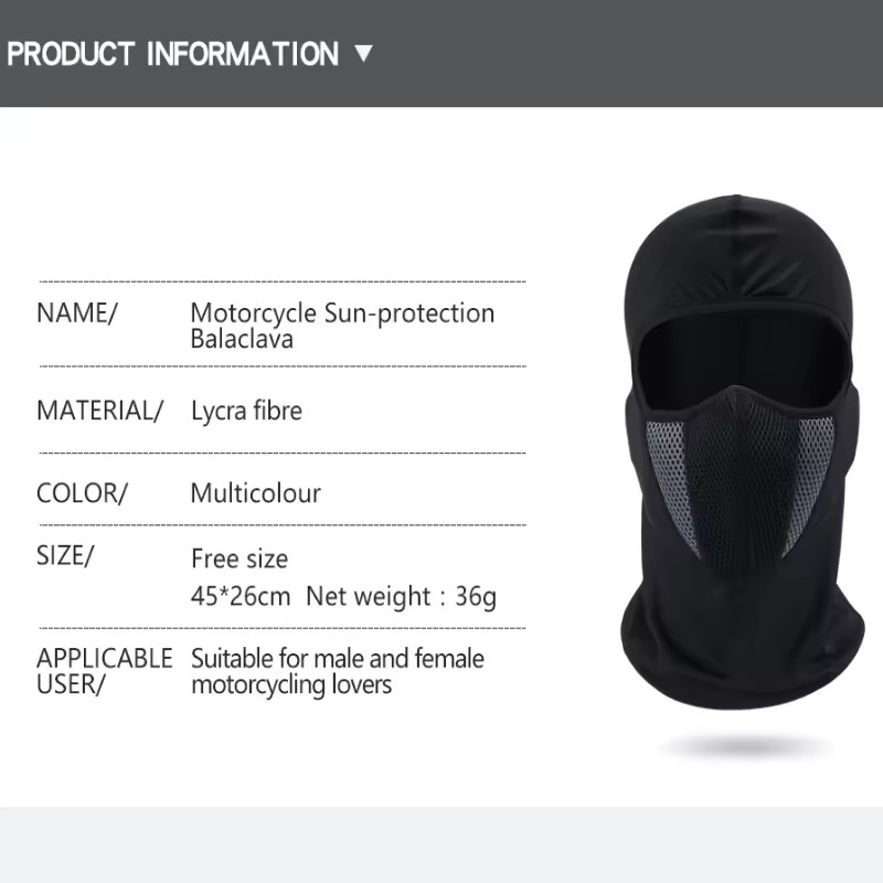 Masque complet cyclisme coupe- - Cycling Face Mask avis et prix