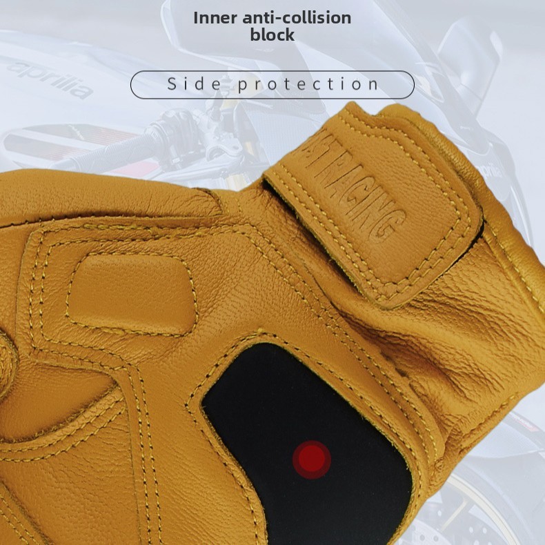Gants de moto vintage en cuir  - Yellow Cycling Gear avis et prix