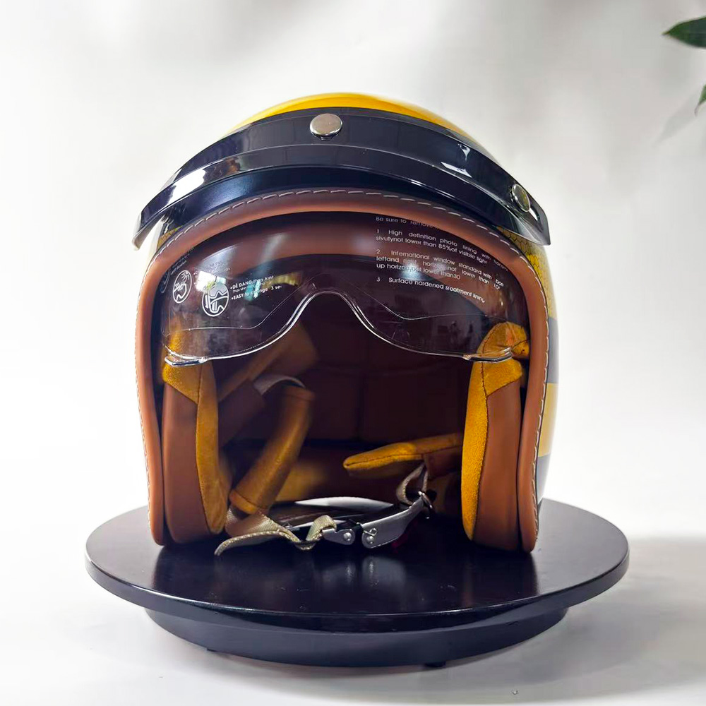 Nouveau casque de moto rétro a - Yellow Cycling Gear avis et prix