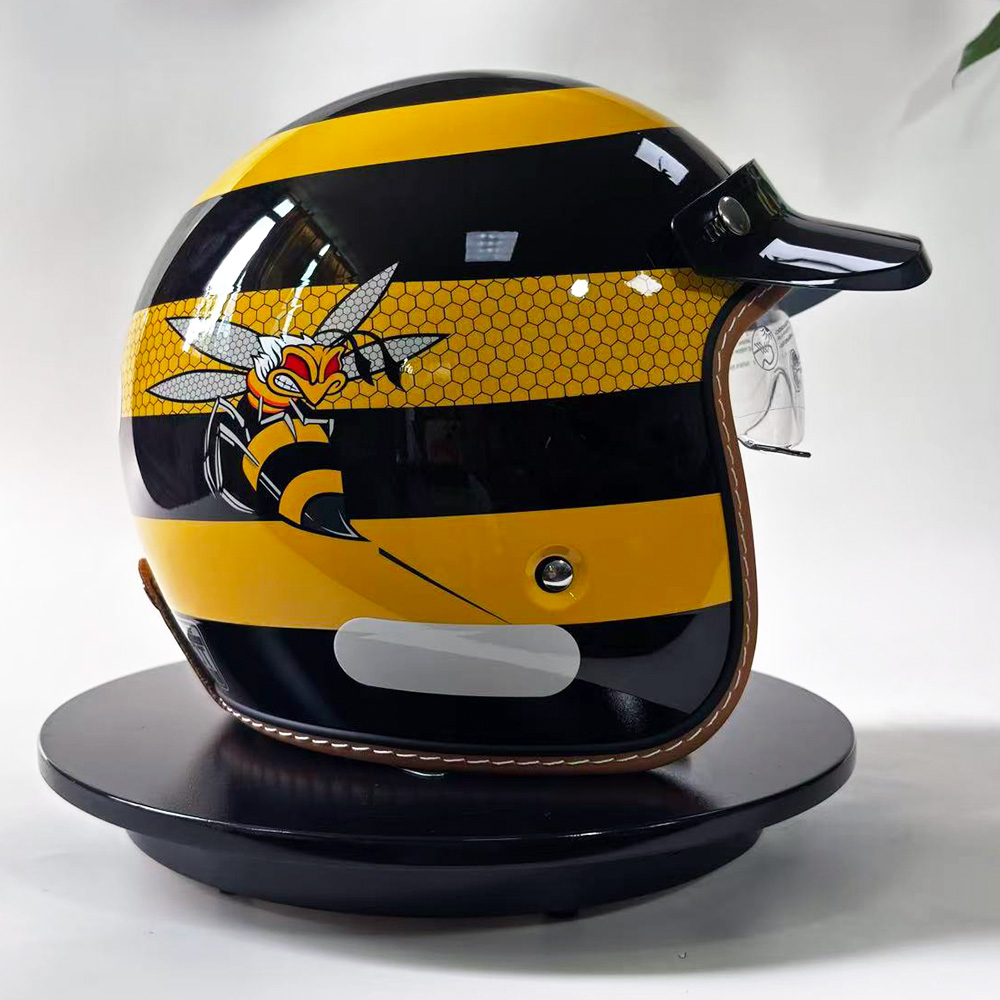 Nouveau casque de moto rétro a - Yellow Cycling Gear avis et prix